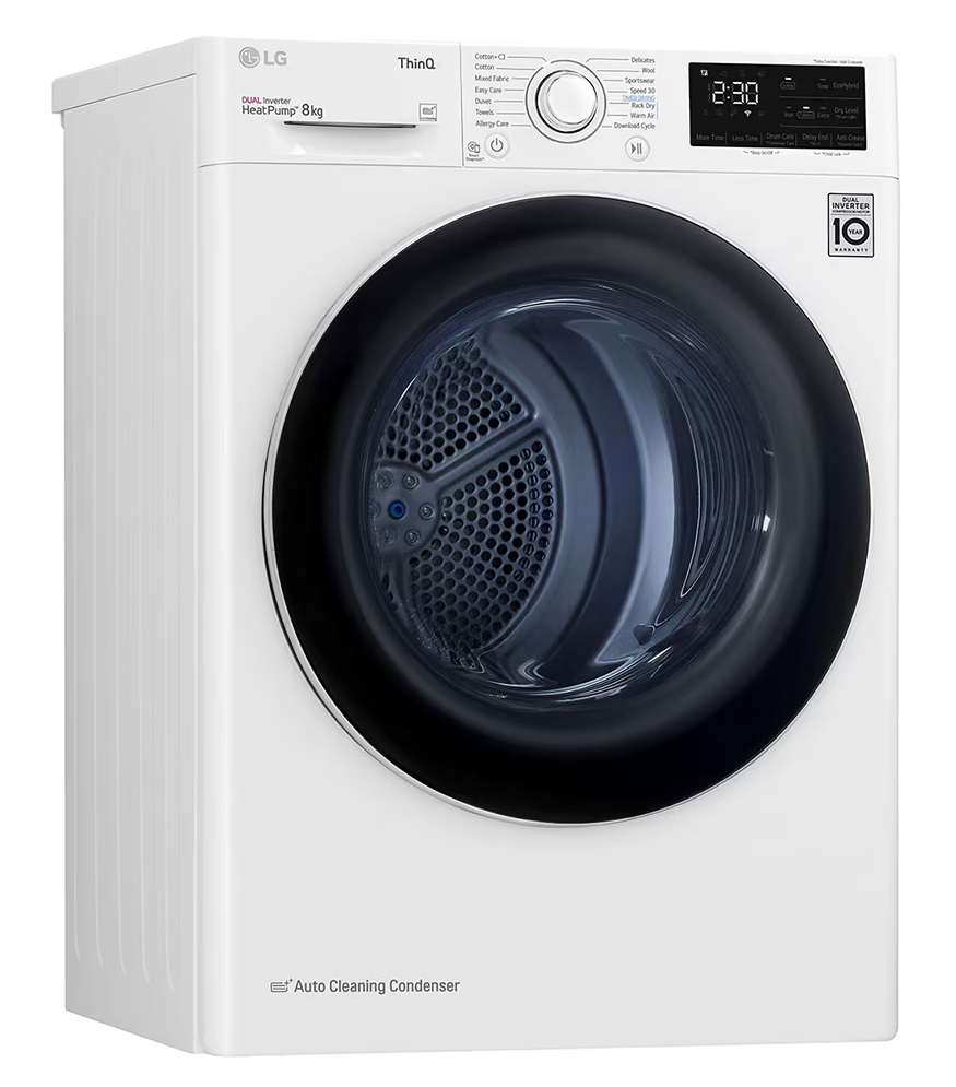 LG RH80V3AV6N fehér, 8 kg, hőszivattyús, szárítógép