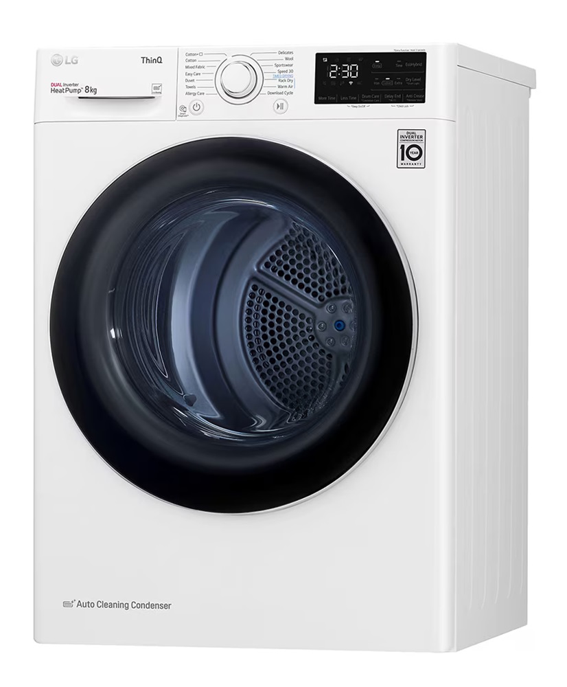 LG RH80V3AV6N fehér, 8 kg, hőszivattyús, szárítógép