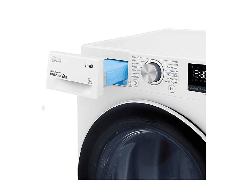 LG RH80V3AV6N fehér, 8 kg, hőszivattyús, szárítógép