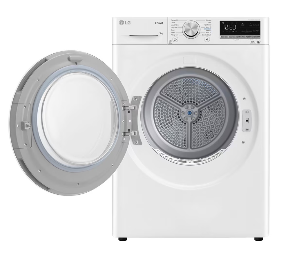 LG RH90V5AV6N fehér, 9 kg, hőszivattyús, szárítógép