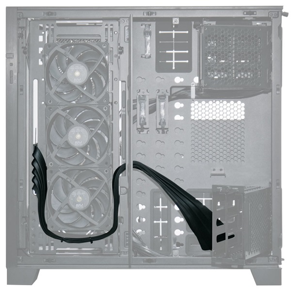 LIAN LI 90cm PCIe 4.0 Riser fekete kábel