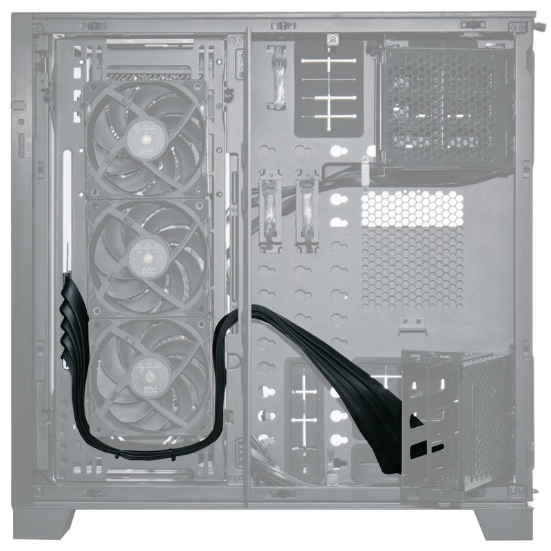 LIAN LI 90cm PCIe 4.0 Riser fekete kábel