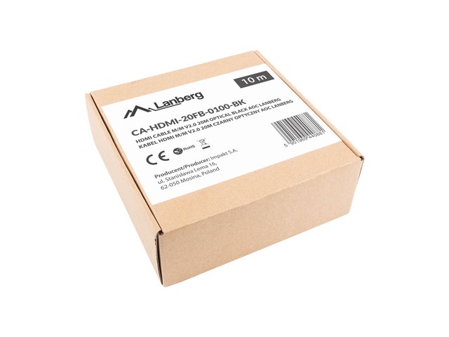 Lanberg 10m aktív optikai HDMI apa-apa fekete AOC kábel