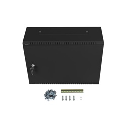 Lanberg 19" 4U+3U SZÉL:540mm MÉLY:200mm MAG:400mm fémajtós fekete fali rack szekrény
