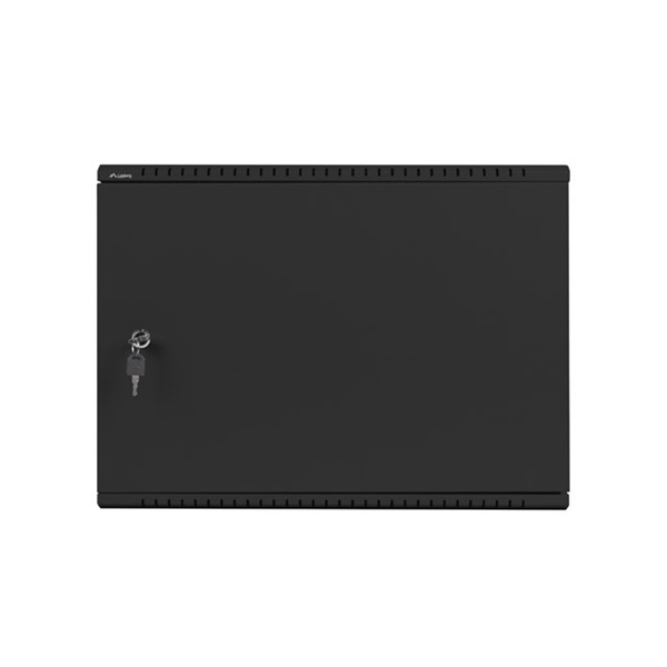 Lanberg 19" 4U+3U SZÉL:540mm MÉLY:200mm MAG:400mm fémajtós fekete fali rack szekrény