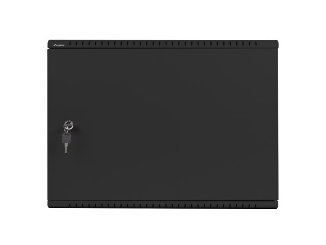Lanberg 19" 4U+3U SZÉL:540mm MÉLY:200mm MAG:400mm fémajtós fekete fali rack szekrény