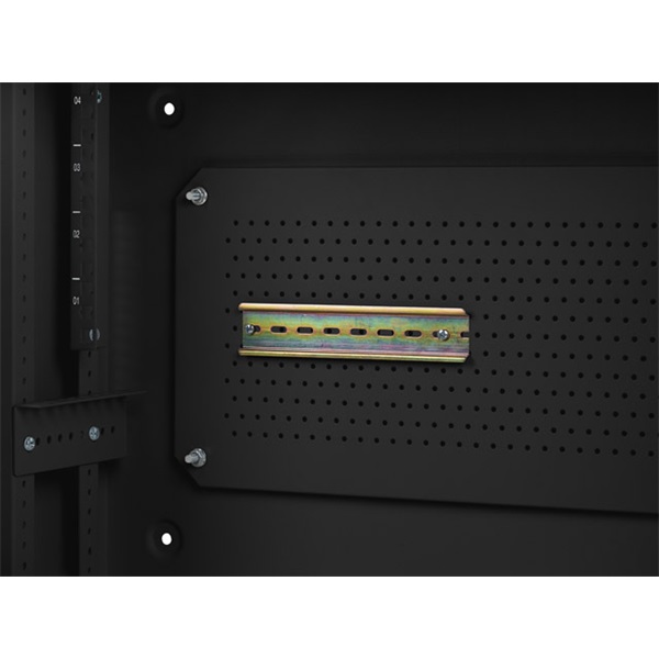 Lanberg 19" 4U+3U SZÉL:540mm MÉLY:200mm MAG:400mm fémajtós fekete fali rack szekrény