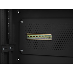 Lanberg 19" 4U+3U SZÉL:540mm MÉLY:200mm MAG:400mm fémajtós fekete fali rack szekrény