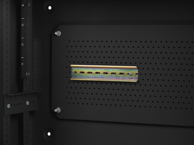 Lanberg 19" 4U+3U SZÉL:540mm MÉLY:200mm MAG:400mm fémajtós fekete fali rack szekrény