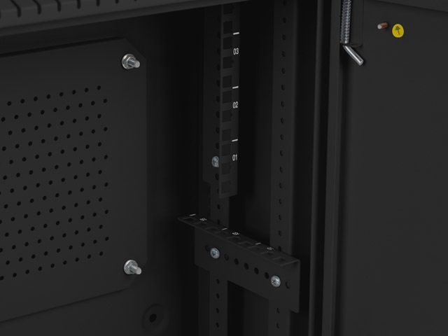 Lanberg 19" 4U+3U SZÉL:540mm MÉLY:200mm MAG:400mm fémajtós fekete fali rack szekrény