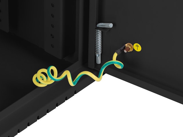 Lanberg 19" 4U+3U SZÉL:540mm MÉLY:200mm MAG:400mm fémajtós fekete fali rack szekrény