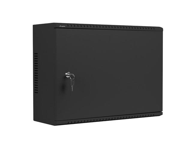 Lanberg 19" 4U+3U SZÉL:540mm MÉLY:200mm MAG:400mm fémajtós fekete fali rack szekrény