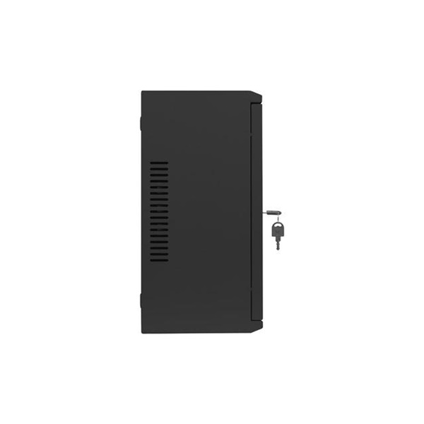 Lanberg 19" 4U+3U SZÉL:540mm MÉLY:200mm MAG:400mm fémajtós fekete fali rack szekrény
