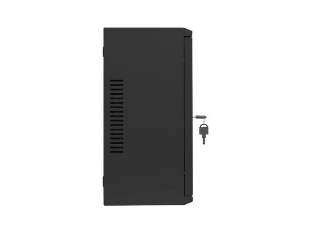 Lanberg 19" 4U+3U SZÉL:540mm MÉLY:200mm MAG:400mm fémajtós fekete fali rack szekrény