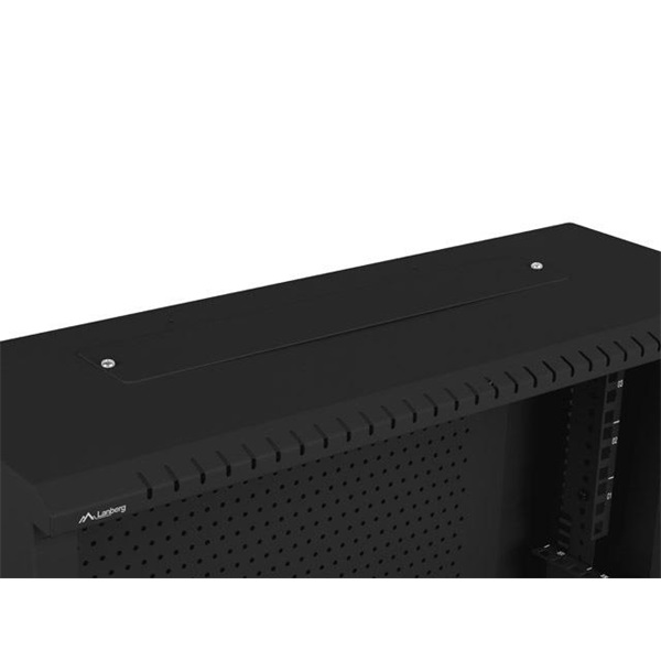 Lanberg 19" 4U+3U SZÉL:540mm MÉLY:200mm MAG:400mm fémajtós fekete fali rack szekrény