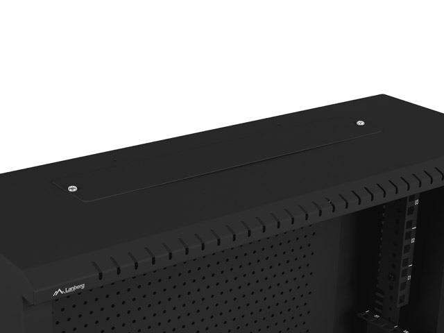 Lanberg 19" 4U+3U SZÉL:540mm MÉLY:200mm MAG:400mm fémajtós fekete fali rack szekrény