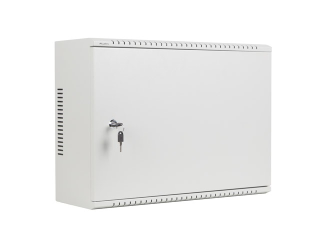 Lanberg 19" 4U+3U SZÉL:540mm MÉLY:200mm MAG:400mm fémajtós szürke fali rack szekrény