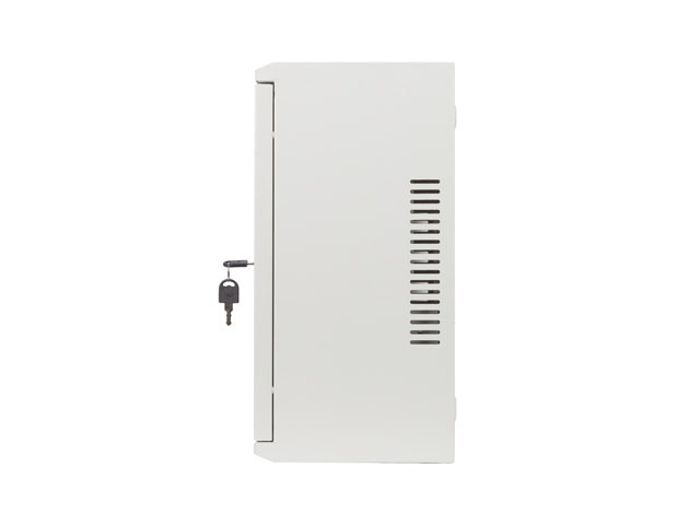 Lanberg 19" 4U+3U SZÉL:540mm MÉLY:200mm MAG:400mm fémajtós szürke fali rack szekrény