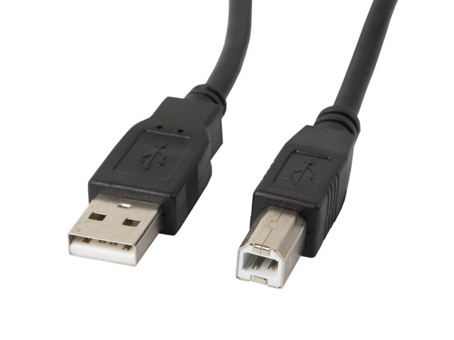 Lanberg 1,8m USB-A 2.0 apa - USB-B apa fekete ferritgyűrűs kábel