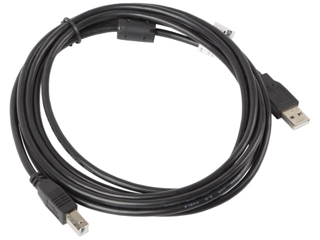 Lanberg 3m USB-A 2.0 apa - USB-B apa fekete ferritgyűrűs kábel