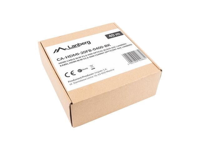 Lanberg 40m aktív optikai HDMI apa-apa fekete AOC kábel