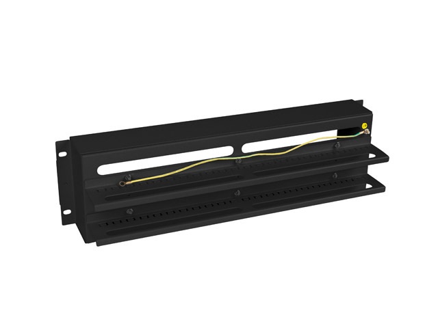 Lanberg AK-VDP103-B 19" 3U DIN sínes fedeles kismegszakító tartó panel