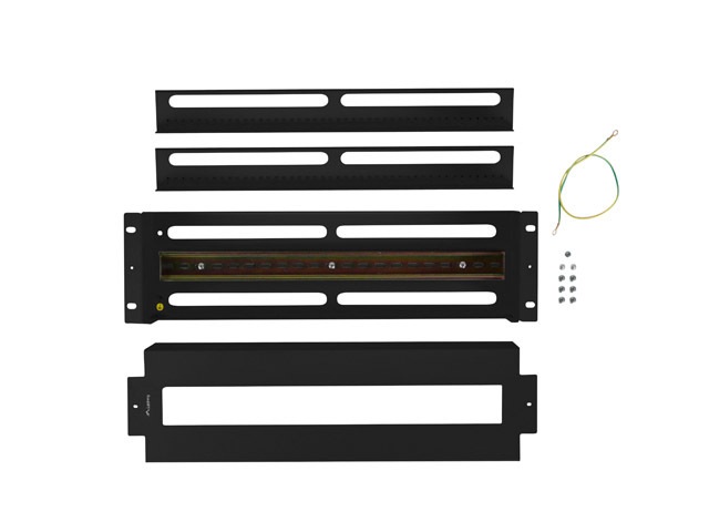 Lanberg AK-VDP103-B 19" 3U DIN sínes fedeles kismegszakító tartó panel
