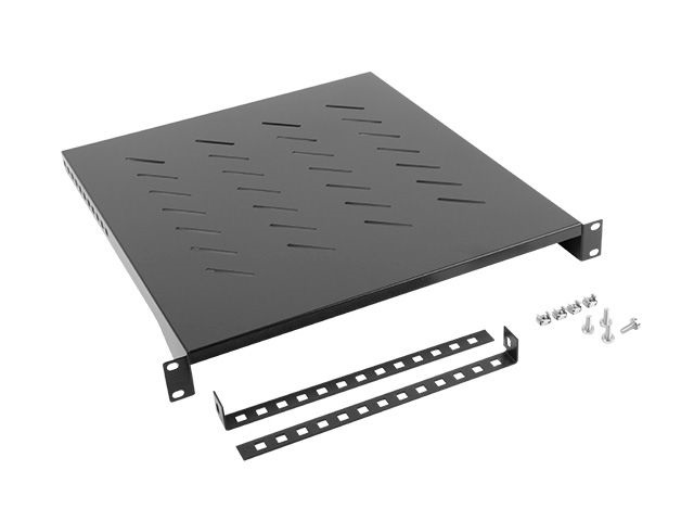 Lanberg AK-1005-B 19" 1U MÉLY:500mm MAX:25kg fix fekete polc 4 ponton rögzített csavarral