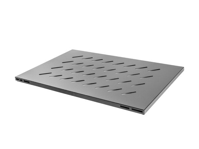 Lanberg AK-1009-B 19" 1U MÉLY:715mm MAX:120kg fix fekete polc 4 ponton rögzített csavarral
