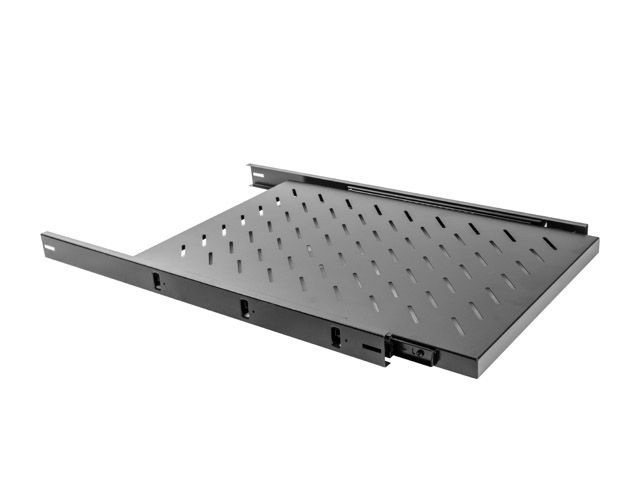 Lanberg AK-1011-B 19" 1U MÉLY:750mm MAX:60kg kihúzható fekete polc 4 ponton rögzített csavarral