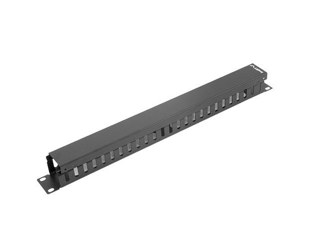 Lanberg AK-1201-B 19" 1U fekete csatornás kábelvezető