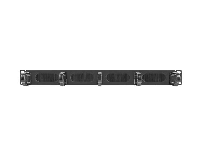 Lanberg AK-1203-B 19" 1U műanyag gyűrűs fekete kábelrendező fésűs bevezetővel