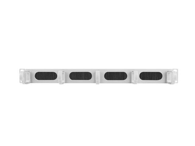 Lanberg AK-1203-S 19" 1U műanyag gyűrűs szürke kábelrendező fésűs bevezetővel