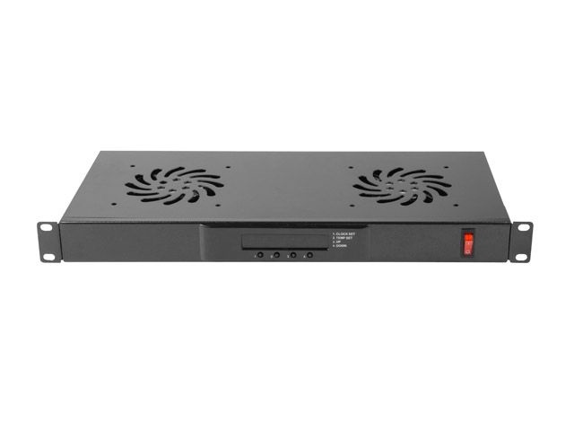 Lanberg AK-1502-B 19" 1U 2 ventilátor + termosztát egység LCD kijelzővel