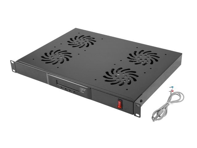 Lanberg AK-1503-B 19" 1U 4x ventilátor + termosztát ventilátor egység LCD kijelzővel