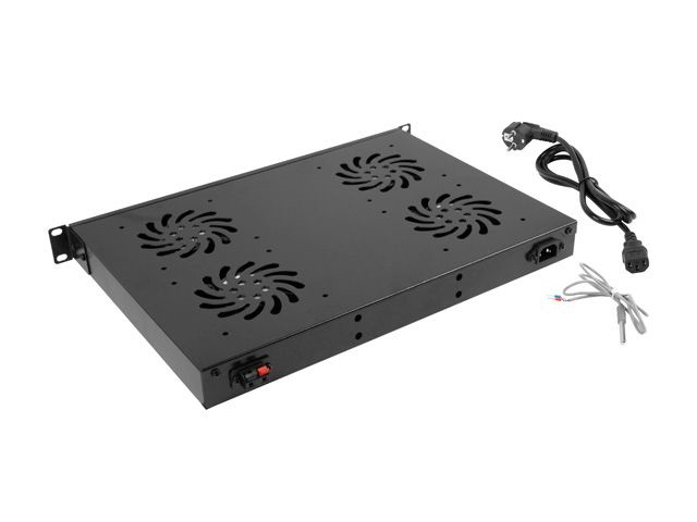 Lanberg AK-1503-B 19" 1U 4x ventilátor + termosztát ventilátor egység LCD kijelzővel