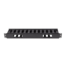 Lanberg AK-1703-B 19" 1U fekete műanyag csatornás kábelvezető