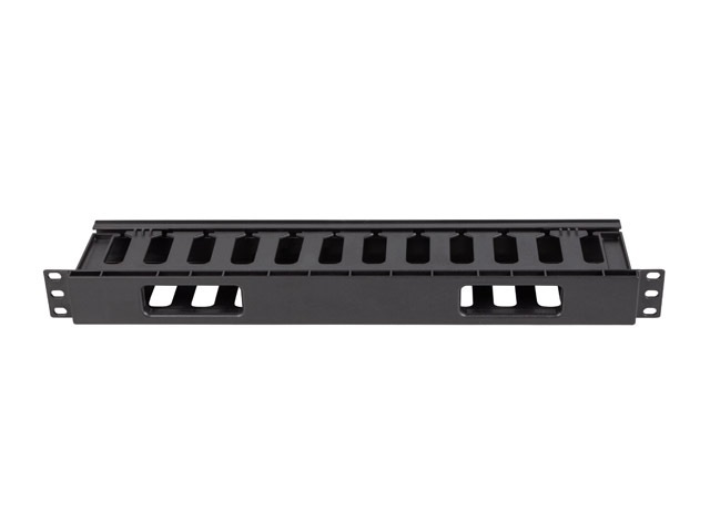 Lanberg AK-1703-B 19" 1U fekete műanyag csatornás kábelvezető