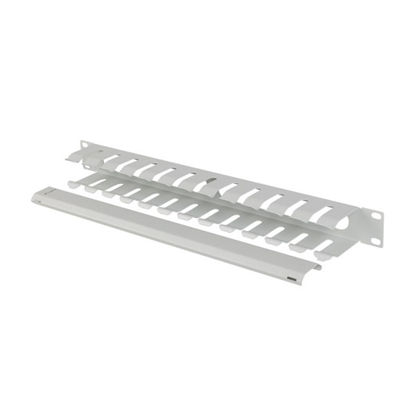 Lanberg AK-1704-S 19" 1U szürke fém csatornás kábelvezető