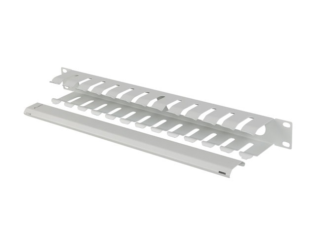 Lanberg AK-1704-S 19" 1U szürke fém csatornás kábelvezető