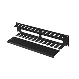 Lanberg AK-1705-B 19" 2U fekete fém csatornás kábelvezető
