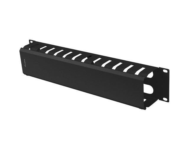 Lanberg AK-1705-B 19" 2U fekete fém csatornás kábelvezető