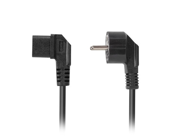Lanberg CA-C13C-12CC-0018-BK IEC320 C13 10A 90° fekete tápkábel 1,8m