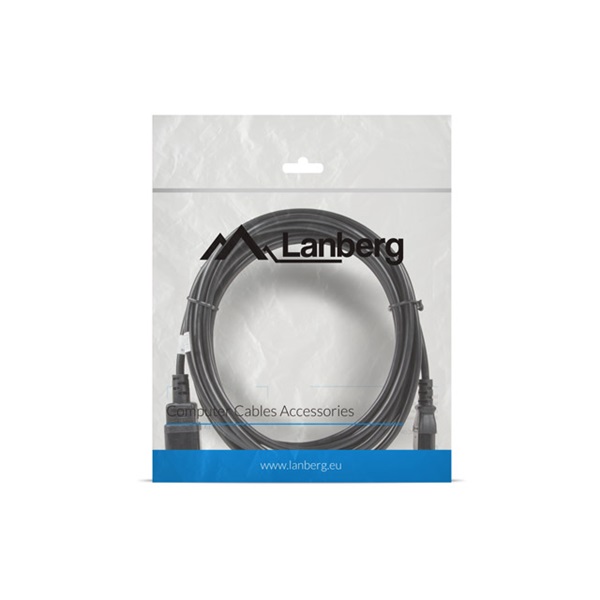 Lanberg CA-C13E-11CC-0050-BK IEC 320 C13->C14 VDE fekete tápkábel 5m