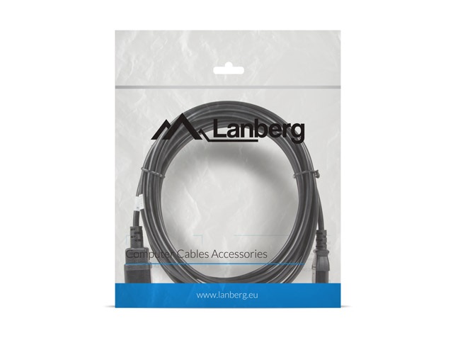 Lanberg CA-C13E-11CC-0050-BK IEC 320 C13->C14 VDE fekete tápkábel 5m