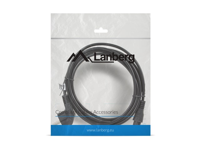 Lanberg CA-C5CA-11CC-003-BK CEE 7/7 (MICKEY)->IEC 320 C5 VDE fekete tápkábel 3m