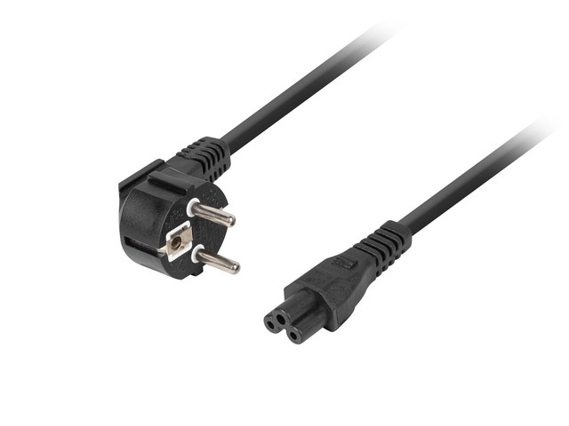 Lanberg CA-C5CA-11CC-003-BK CEE 7/7 (MICKEY)->IEC 320 C5 VDE fekete tápkábel 3m