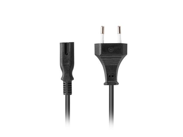 Lanberg CA-C7CA-10CC-0018-BK IEC 320 C7 EURO 2,5A fekete tápkábel 1,8m