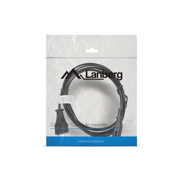 Lanberg CA-C7CA-10CC-0018-BK IEC 320 C7 EURO 2,5A fekete tápkábel 1,8m