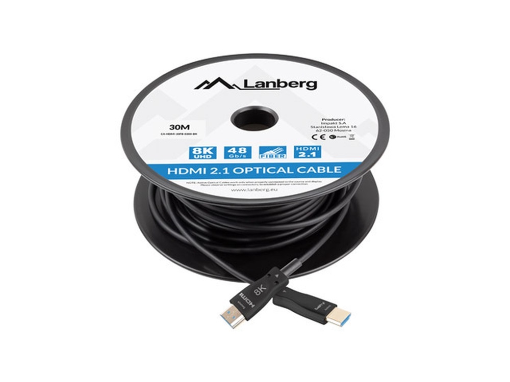 Lanberg CA-HDMI-30FB-0300-BK 30m 8K 60Hz HDMI fekete kábel